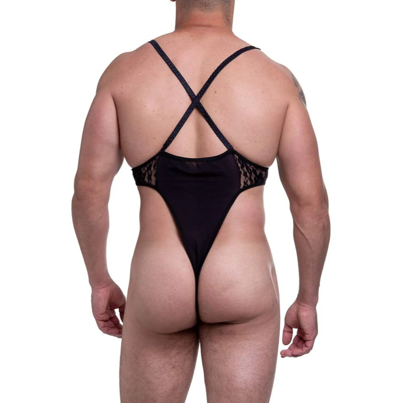 Body Em Tule Com Detalhe Em Renda Preto Sd Clothing - Imagem 2