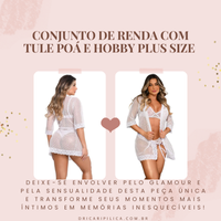 Conjunto De Renda Com Tule Poá E Hobby Plus Size