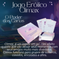 Jogo de cartas Erótico com Gel Hot Clímax, cartas são compostas por desafios e perguntas sobre sexualidade, desejos etc.