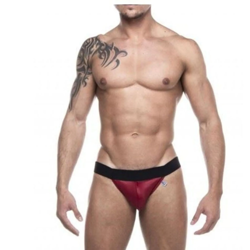 Cueca Jockstrap Com Detalhe Em Cirrê Vermelha